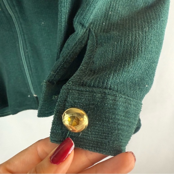 Vintage Gepetto Chic Green Zip-Up Jacket with Gold Accents Retro 90’s Size: L - Picture 8 of 12